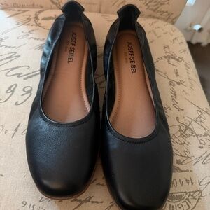 Josef Seibel Fenja 01 Black Leather Comfort Ballet Flats - Women's EU 41 (or 10)
